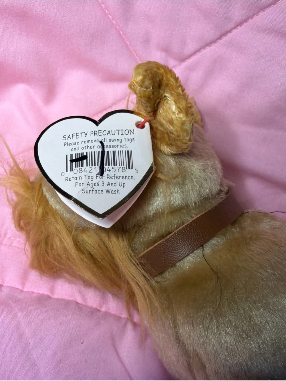🤎 SCHNITZEL 🤎 2002 Ty Beanie Babies Tan Schnauzer DOG Mustache
